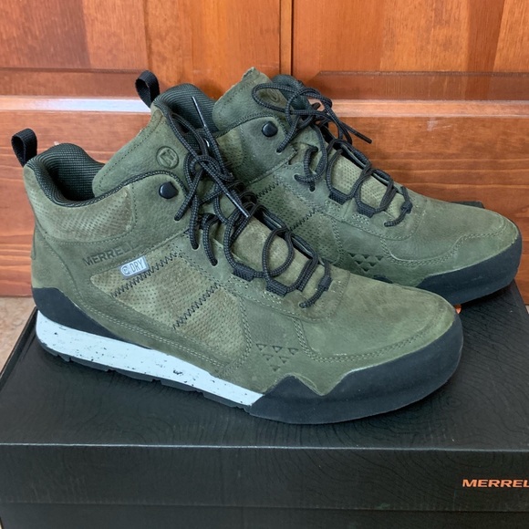 Merrell Mens Burnt Rock Mid Waterproof Fashion Sneaker